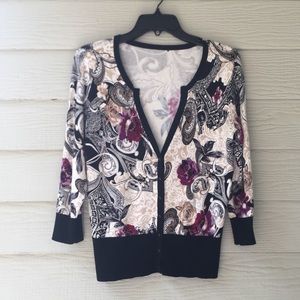 White House Black Market floral sweater.  Size - M